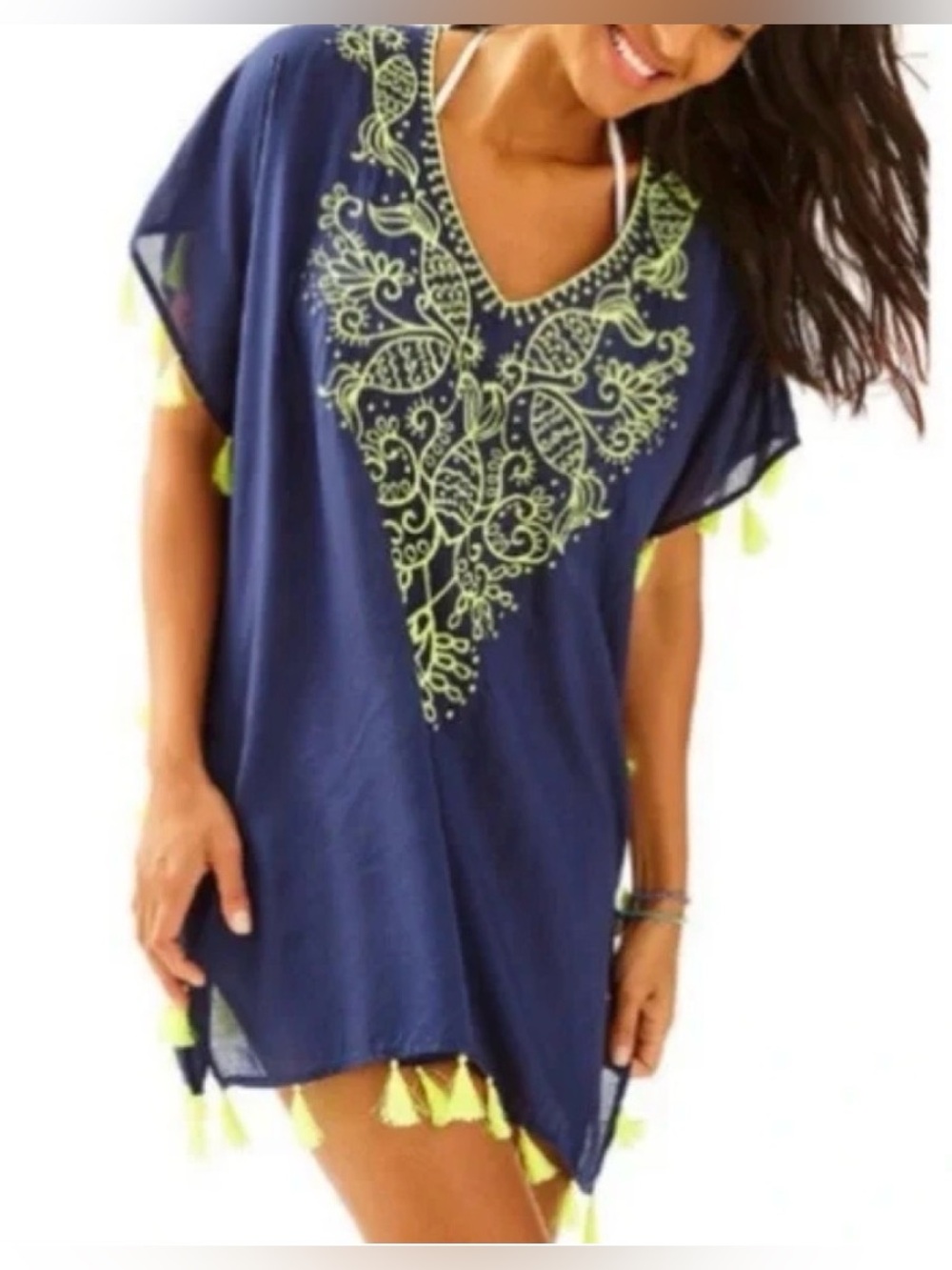 Lilly Pulitzer Castilla embroidered coverup tunic.